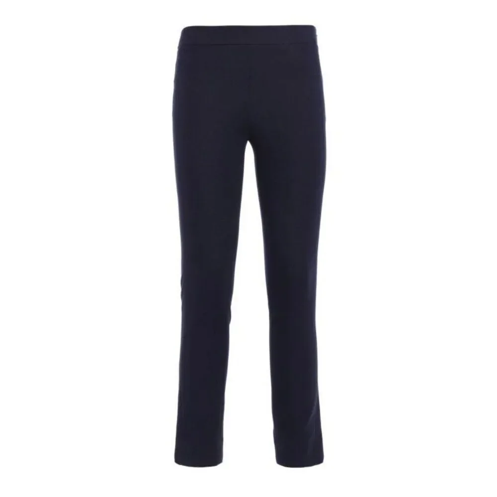 Tory Burch Womens Maude Legging Pants sz 0 Navy Blue Cotton Stretch 41694 NWT